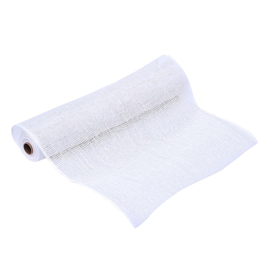 Michaels, 21" x 5yd. White Poly Burlap Mesh by Celebrate It™ – Category: Mesh